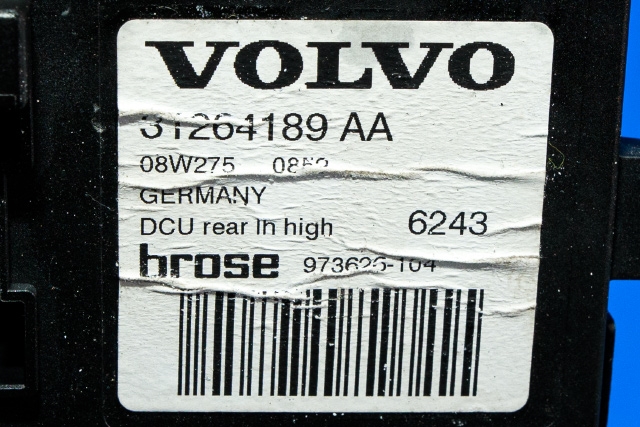 Ruteheis, kun motor, venstre bak til Volvo V50 2007-2012 (Fase 2) (VOLVO|31264189 AA|)
