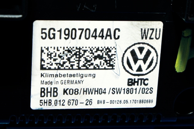 Varmeapparat betjening til VW Golf VII 2017-2020 (Fase 2) (VAG|5G1 907 044 AC|)