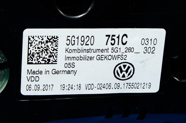 Instrumentpanel til VW Golf VII 2017-2020 (Fase 2)  (VAG|5G1 920 751 C|)