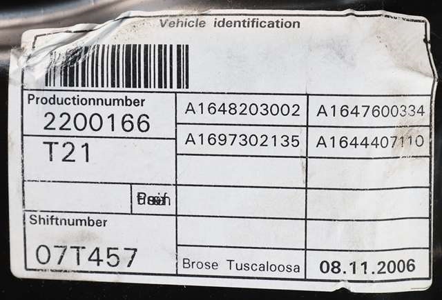 Ruteheis venstre bak til Mercedes ML 2005-2011 (W164) (W164) (MERCEDES|A 251 820 01 08|)