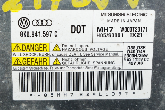 Styreenhet xenon/ballast til Audi A6 2011-2014 (Type IV, Fase 1) (C7) (C7) (VAG|8K0 941 597 C|)