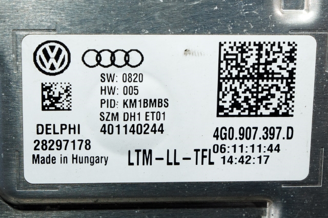 Styreenhet LED til Audi A6 2011-2014 (Type IV, Fase 1) (C7) (C7) (VAG|4G0 907 397 D|)
