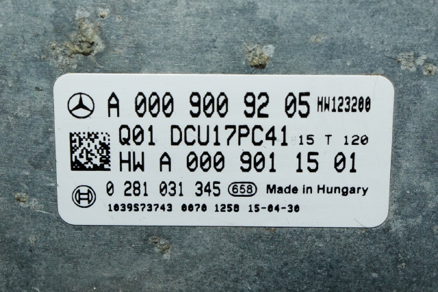 Styreenhet diverse til Mercedes Sprinter 2013-2018 (Fase 2) (906) (906) (BOSCH|0 281 031 345|A 000 900 92 05|)