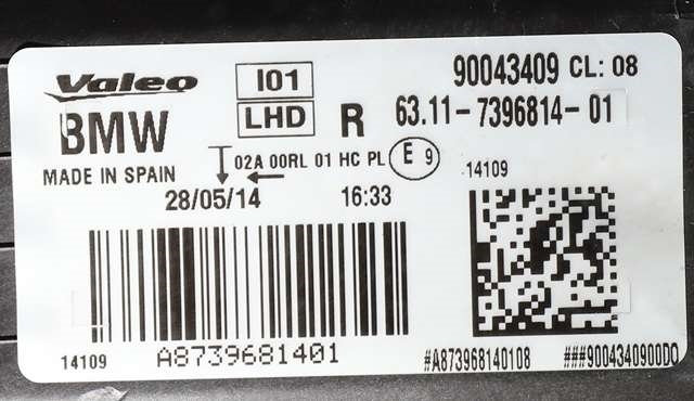 Frontlykt høyre full-LED til BMW i3 2013-2022 (BMW|63.11-7 396 814|)