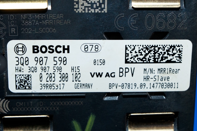Sensor radar til VW Passat 2015-2019 (Fase 1) (B8) (B8) (BOSCH|0 203 300 102|3Q0 907 590|)