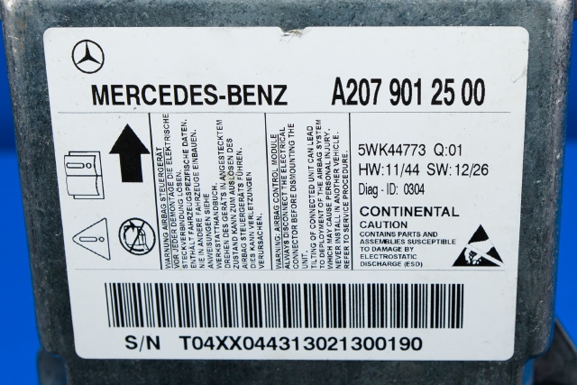 Styreenhet airbag hovedsensor til Mercedes E-Klasse, Coupe/Cab 2013-2017 (Fase 2) (C207) (C207) (MERCEDES|A 207 901 25 00|)