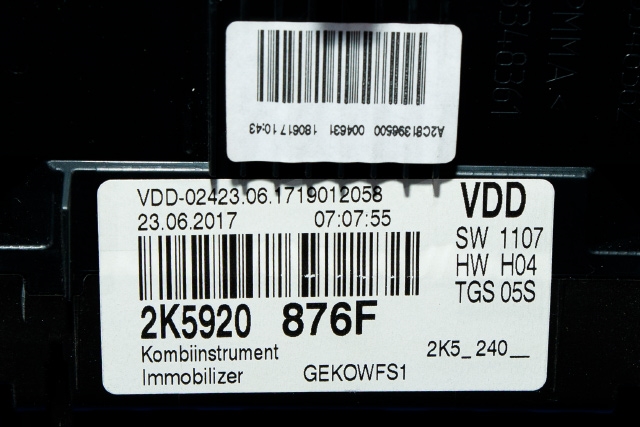 Instrumentpanel til VW Caddy 2015-2020 (Type III, Fase 3) (VAG|2K5 920 876 F|)
