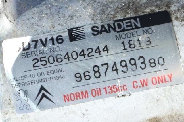 Aircondition kompressor til Fiat Scudo 2007-2017 (Type II) (SANDEN|1813|96 874993 80|)