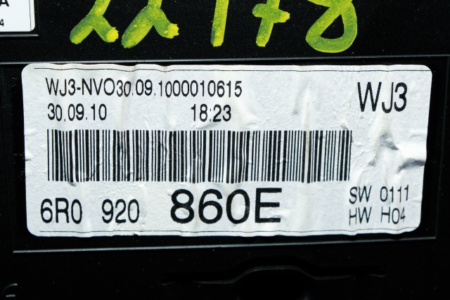 Instrumentpanel til VW Polo 2009-2014 (Type V, Fase 1) (VAG|6R0 920 860 E|)
