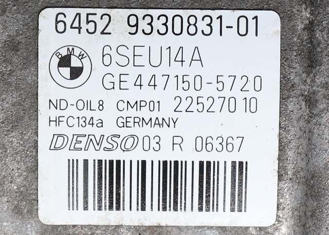 Aircondition kompressor til BMW 3-Serie 2012-2018 (F30/F31/F34) (F30/F31/F34) (DENSO|447150-5720|64.52-9 330 831|)