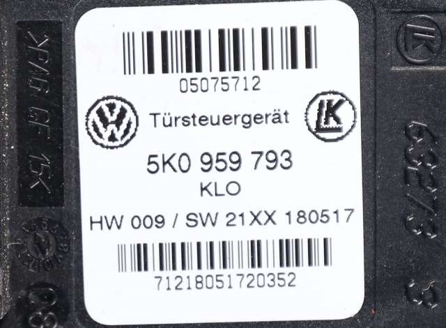 Ruteheis venstre foran til VW Caddy 2015-2020 (Type III, Fase 3)  (VAG|2K5 959 701|5K0 959 793|)