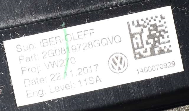 Dashbord friskluftdyse midtkonsoll til VW Polo 2017-2021 (Type VI, Fase 1) (VAG|2G0 819 728 G|)