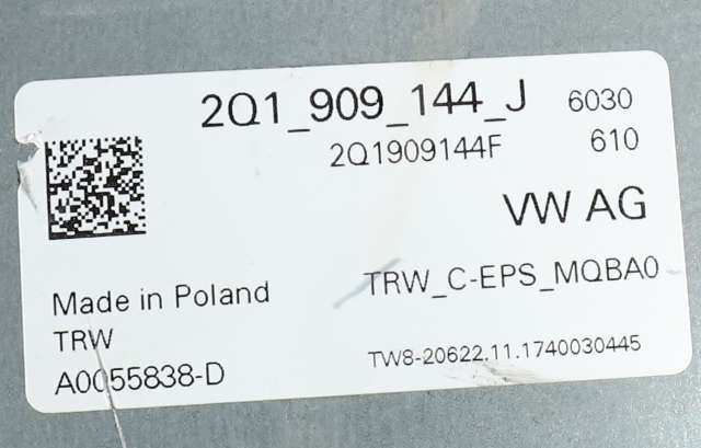 Rattaksel elektrisk servo til VW Polo 2017-2021 (Type VI, Fase 1) (VAG|2Q1 423 510 AB|)