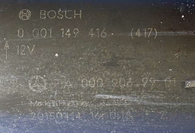 Starter diesel til Mercedes Sprinter 2013-2018 (Fase 2) (906) (906) (BOSCH|0 001 149 416|A 000 906 99 01|)