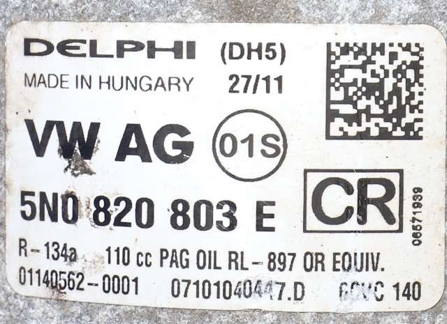 Aircondition kompressor til VW Passat 2011-2015 (B7) (B7) (DELPHI|07101040447.D|5N0 820 803 E|)