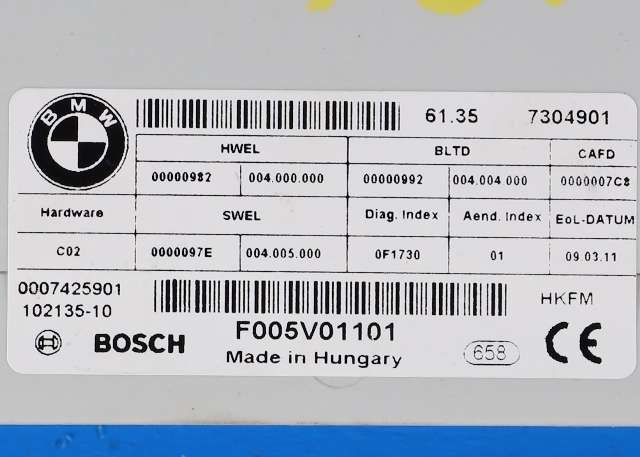 Styreenhet elektrisk bakluke til BMW 5-Serie 2010-2017 (F10/F11) (F10/F11) (BMW|61.35-7 304 901|)