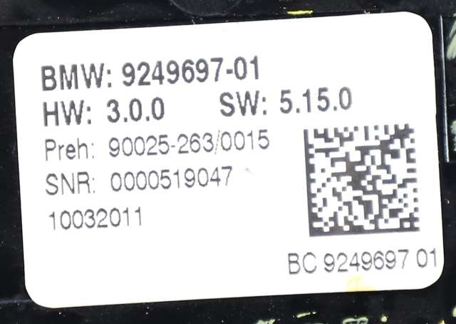 Varmeapparat betjening til BMW 5-Serie 2010-2017 (F10/F11) (F10/F11) (BMW|9 249 697|)