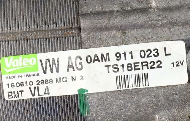 Starter diesel til VW Touran 2010-2015 (Type I, Fase 3)  (VALEO|TS18ER22|0AM 911 023 L|)