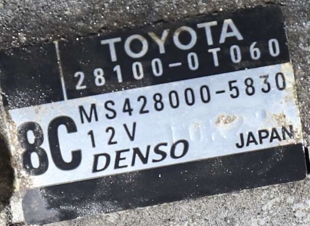 Starter til Toyota Avensis 2009-2015 (Type III, Fase 1)  (DENSO|428000-5830|28100-0T060|)