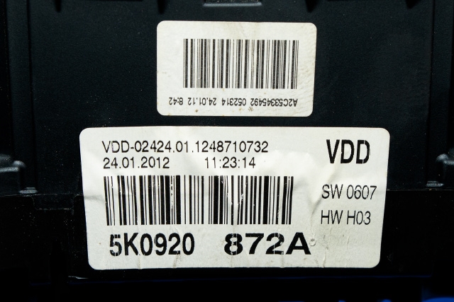 Instrumentpanel til VW Golf VI 2008-2012  (VAG|5K0 920 872 A|)