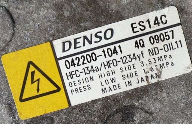 Aircondition kompressor hybrid til Toyota Yaris 2012-2014 (Type III, Fase 1)  (DENSO|042200-1041|)