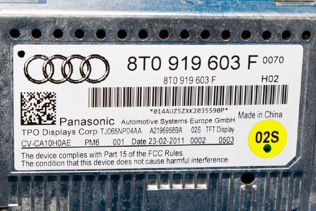 Instrument kjørecomputer til Audi Q5 2008-2012 (Type I, Fase 1) (VAG|8T0 919 603 F|)