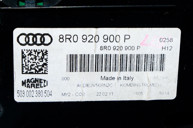 Instrumentpanel til Audi Q5 2008-2012 (Type I, Fase 1) (MAGNETI|503.002.380.504|8R0 920 900 P|)
