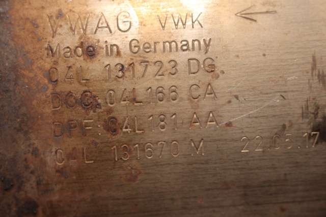 Partikkelfilter til Audi Q3 2015-2018 (Type I, Fase 2)  (VAG|04L 131 723 DG|)