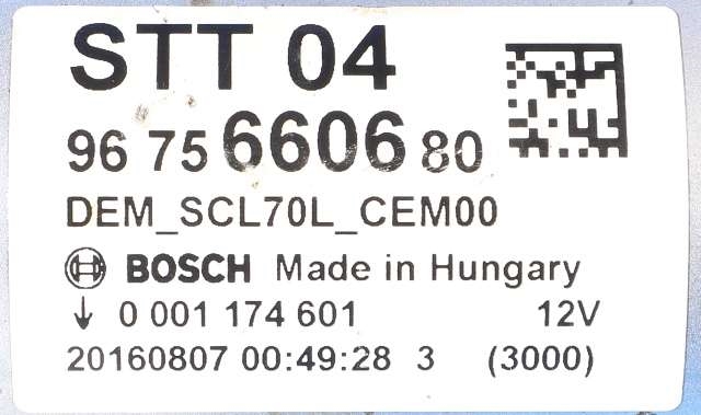 Starter diesel til Toyota Proace 2016-->> (Type II) (BOSCH|0 001 174 601|96 756606 80|)