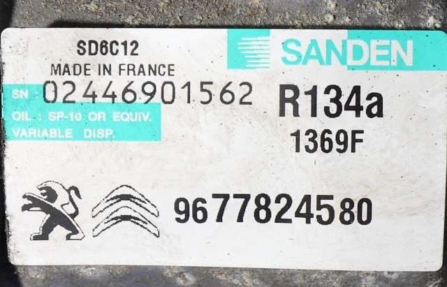 Aircondition kompressor til Peugeot 508 2014-2018 (Type I, Fase 2)  (SANDEN|1369F|96 778245 80|)