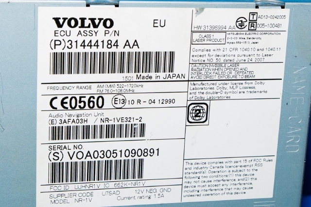 Bilstereo navigasjon spiller til Volvo V60/V60 CC 2013-2018 (Type I, Fase 2) (VOLVO|31444184|)