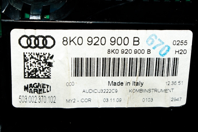 Instrumentpanel til Audi A4 2007-2014 (Type IV) (B8) (B8) (VAG|8K0 920 900 B|)