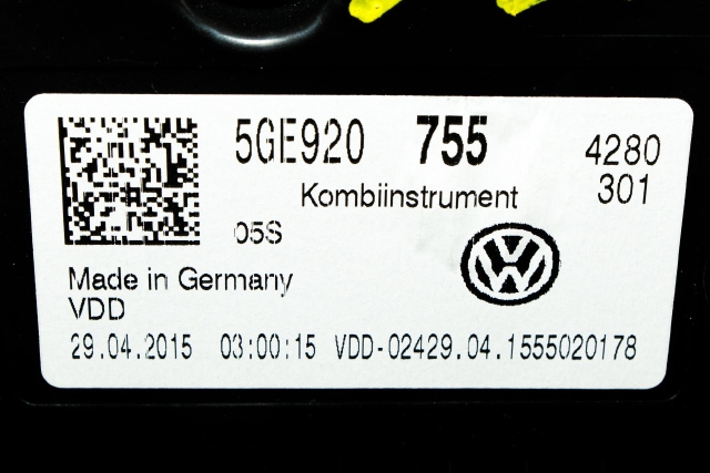 Instrumentpanel til VW e-Golf 2014-2017 (Fase 1)  (VDO|A2C91211900|5GE 920 755|)