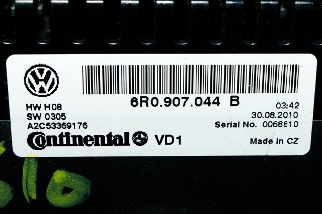 Varmeapparat betjening til VW Polo 2009-2014 (Type V, Fase 1)  (VAG|6R0 907 044 B|)