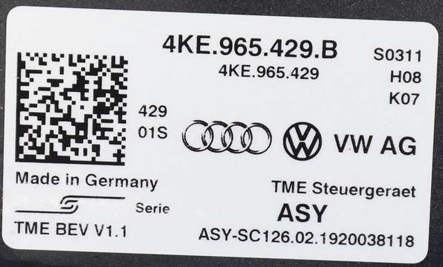 Styreenhet klima/aircondition til Audi e-tron 2018-->>  (VAG|4KE 965 429 B|)