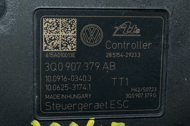 ABS sentral til VW Passat 2015-2019 (Fase 1) (B8) (B8) (VAG|3Q0 614 517 AB|3Q0 907 379 AB|)