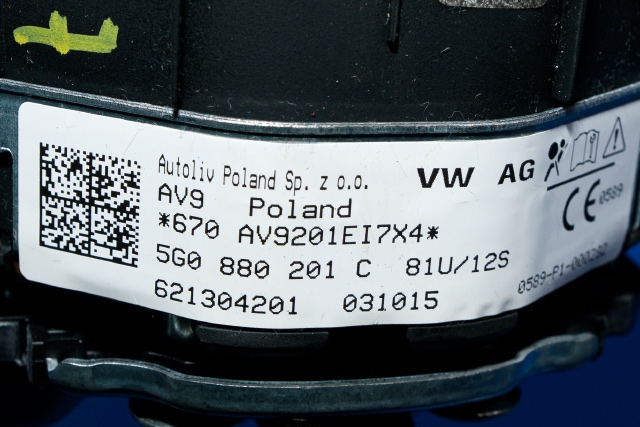 Airbag rattpute til VW Passat 2015-2019 (Fase 1) (B8) (B8) (VAG|5G0 880 201 C|)