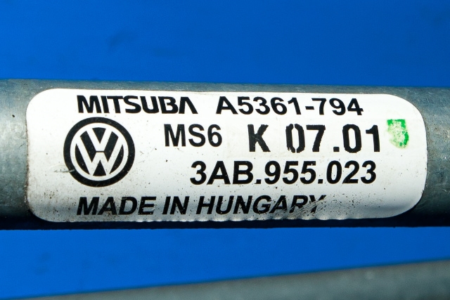 Viskermotor frontrute komplett m/overføring til VW Passat 2011-2015 (B7) (B7) (VAG|3AB 955 023|3AB 955 419|)