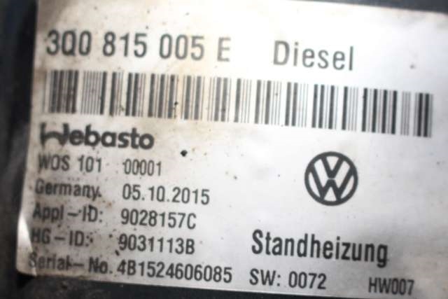 Dieselvarmer til VW Passat 2015-2019 (Fase 1) (B8) (B8) (VAG|3Q0 815 005 E|)