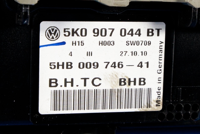 Varmeapparat betjening til VW Golf VI 2008-2012  (HELLA|5HB 009 746-41|5K0 907 044 BT|)