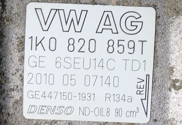 Aircondition kompressor til VW Golf VI 2008-2012  (DENSO|447150-1931|1K0 820 859 T|)