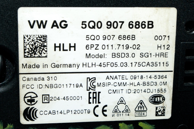 Sensor blindsone til Škoda Superb 2015-->> (Type III) (VAG|5Q0 907 686 B|)