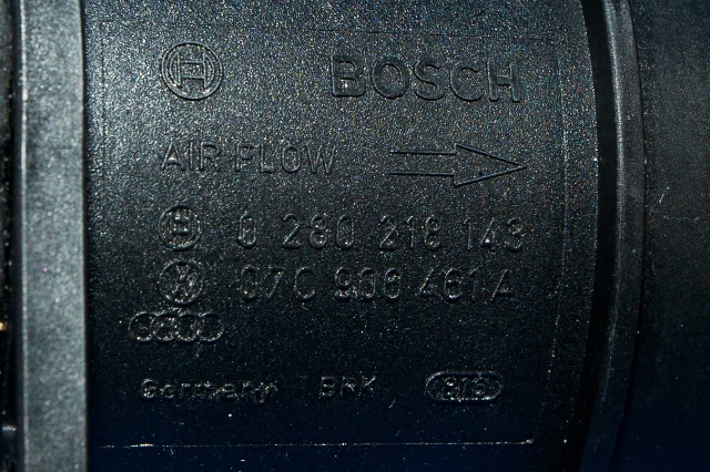Luftmengde/luftmassemåler til Audi A8 2003-2010 (Type II)  (BOSCH|0 280 218 143|07C 906 461 A|)