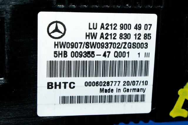 Varmeapparat betjening til Mercedes E-Klasse 2009-2013 (Fase 1) (W212) (W212) (MERCEDES|A 212 900 49 07|)