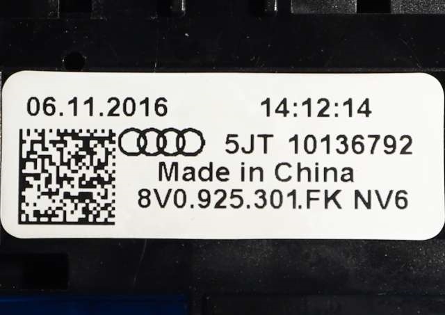 Bryter diverse til Audi A3 2016-2020 (Type III, Fase 2) (VAG|8V0 925 301 FK|)