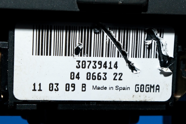 Bryter lys til Volvo V70 2007-2013 (Type III, Fase 1) (VOLVO|30739414|)