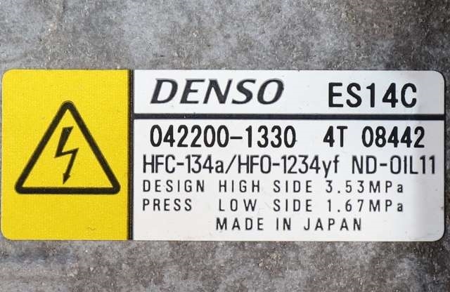 Aircondition kompressor hybrid til Toyota Auris 2015-2019 (Type II, Fase 2) (DENSO|042200-1330|)