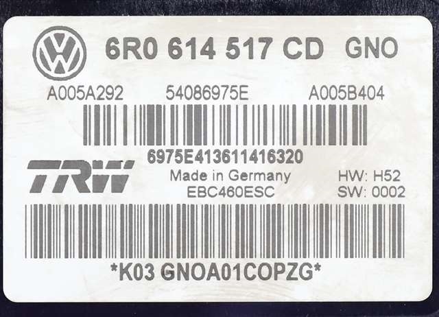 ABS sentral til Škoda Rapid 2012-2019  (VAG|6R0 614 517 CD|)