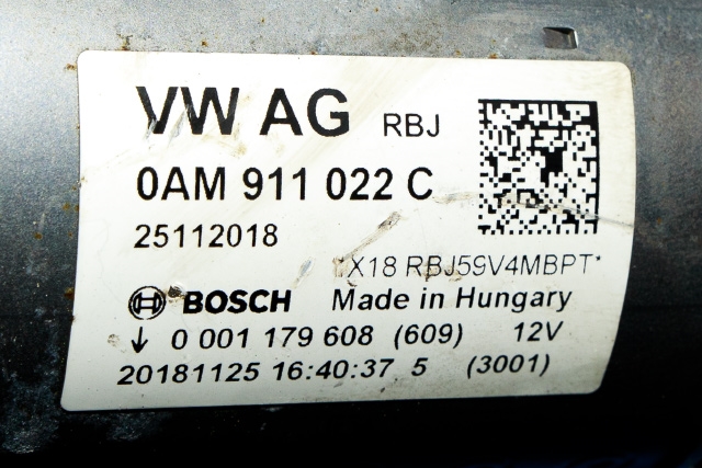 Starter til Audi Q2 2016-->>  (BOSCH|0 001 179 608|0AM 911 022 C|)
