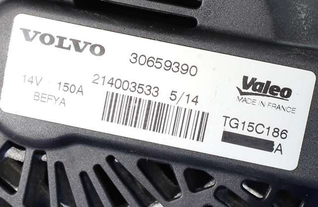 Dynamo diesel til Volvo V40 2012-2019  (VALEO|TG15C186|30659390. 14 VOLT - 150 AMP|)